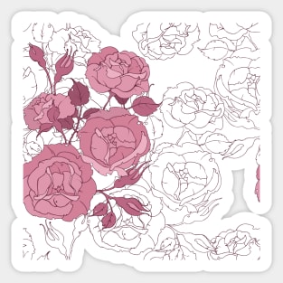 tender pink roses Sticker